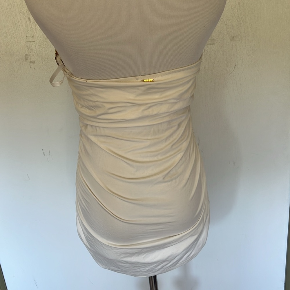 Bebe White Strapless Top with Gold Detail - Picture 7 of 9